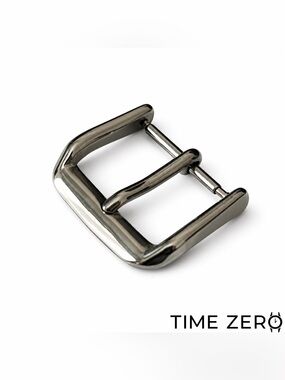 Silver Polished Steel Replacement Watch Buckle for Time Zero Leather Strap Band